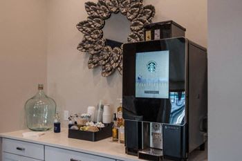 Internet Cafe with Starbucks coffee machine