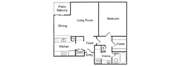 a floor plan of a living room and a dining room