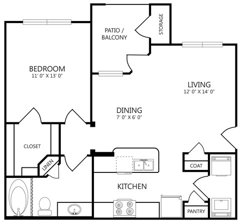 A black and white image of a floor plan for a house.