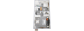 a floor plan of a 1 bedroom apartment