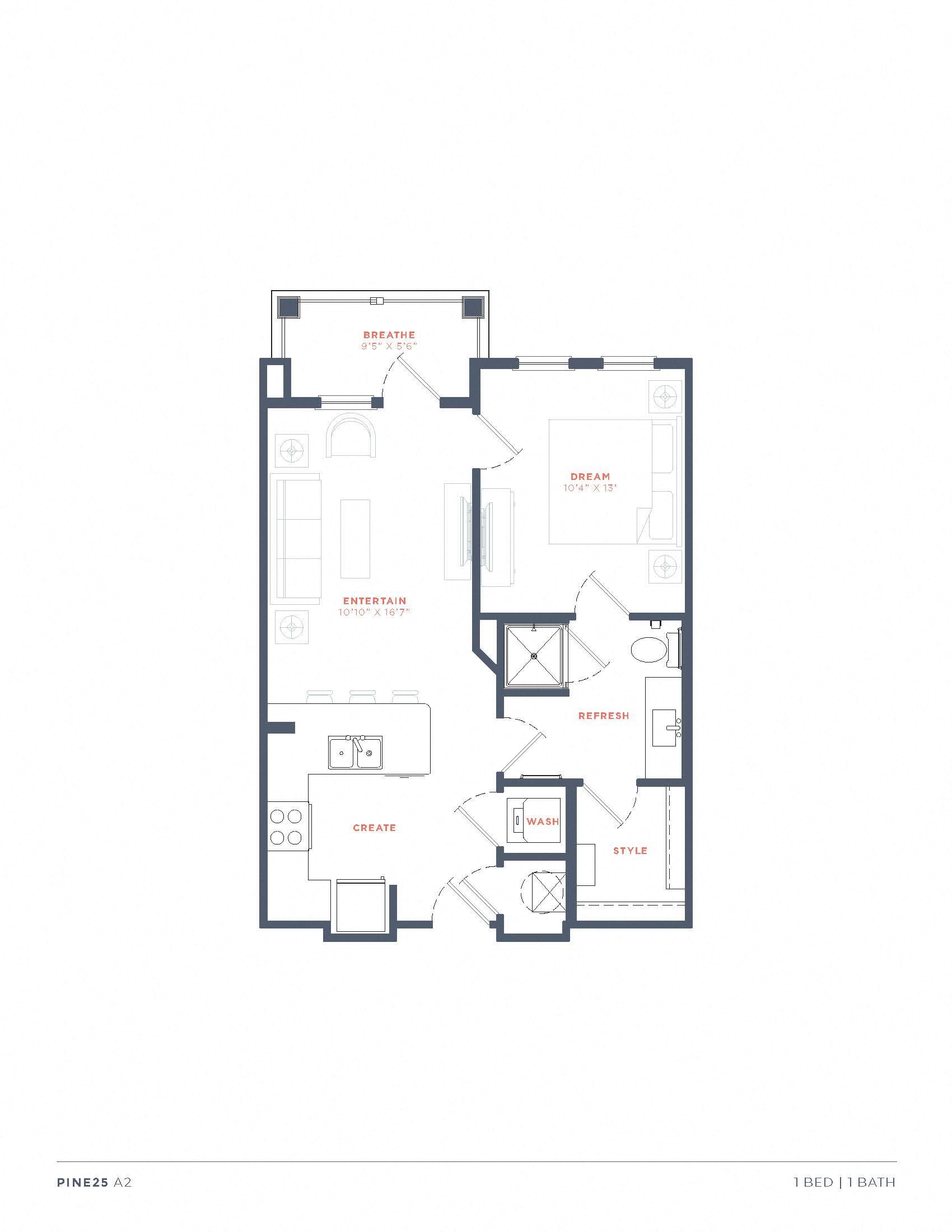 A floor plan of a house with labeled rooms such as