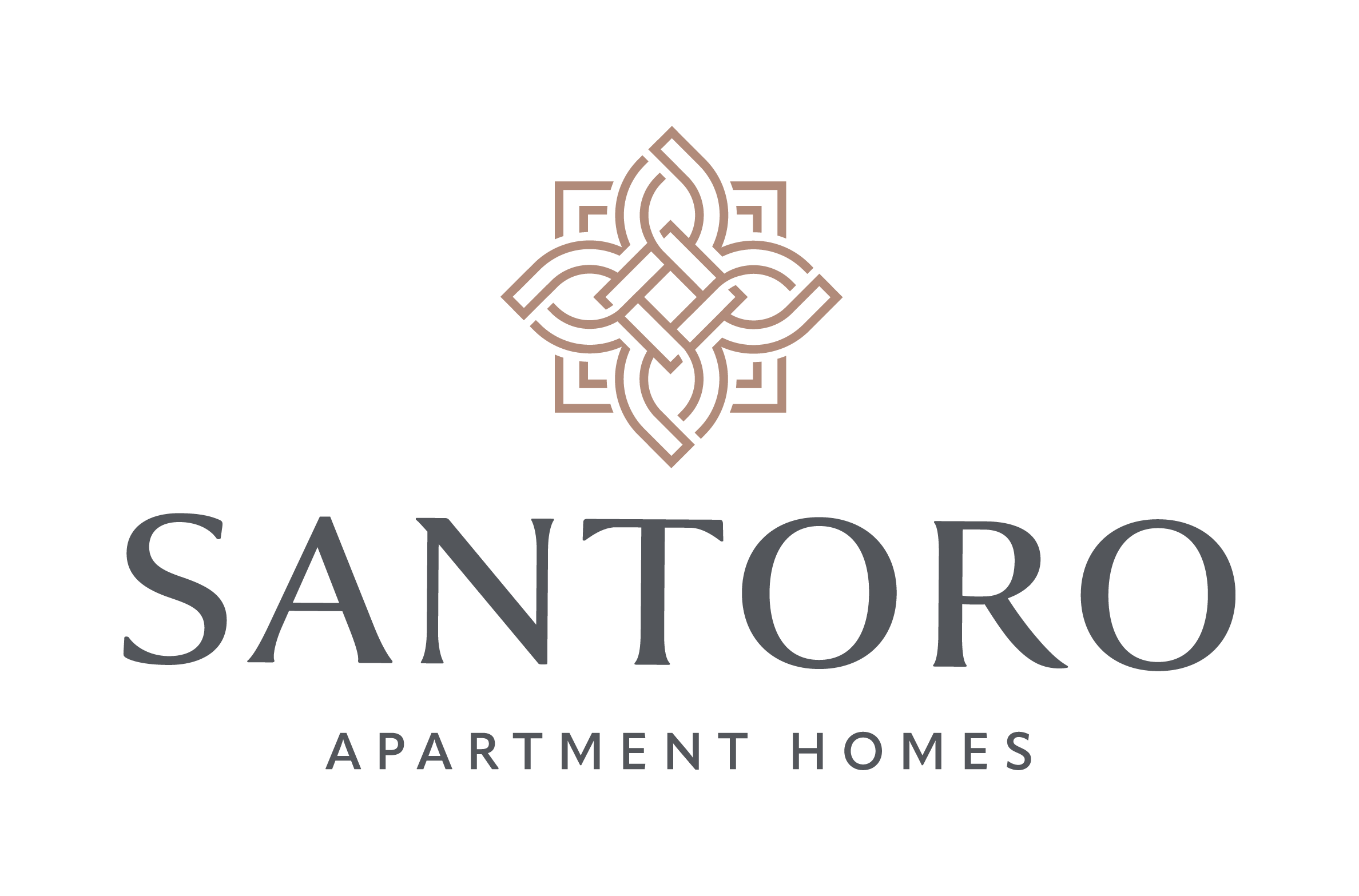 The image is a logo for a company named Santoro Apartment Homes.