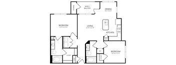 A black and white image of a house floor plan.