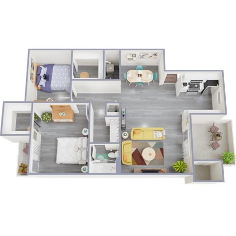 a 3d rendering of the clubhouse floor plan