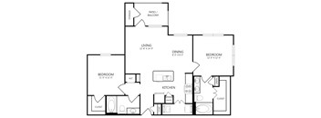 A black and white image of a house floor plan.