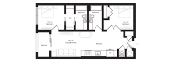 A black and white image of a house floor plan.