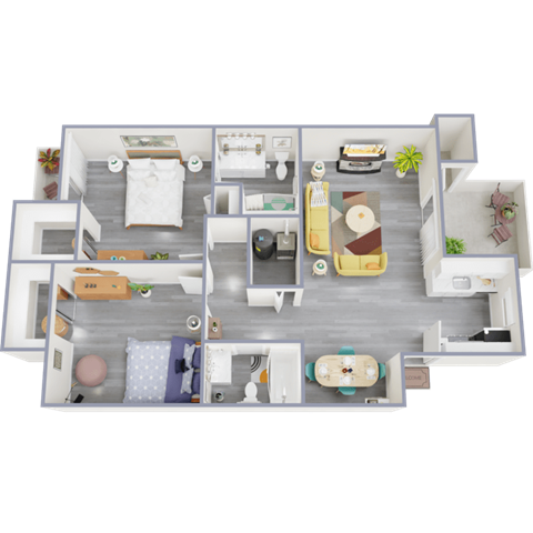 bedroom floor plan an in 3d