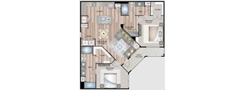 A detailed floor plan of a house layout with rooms labeled.