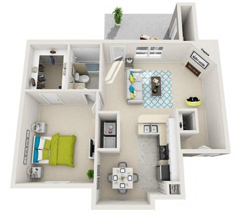 a bedroom with a bed a mirror and a sink