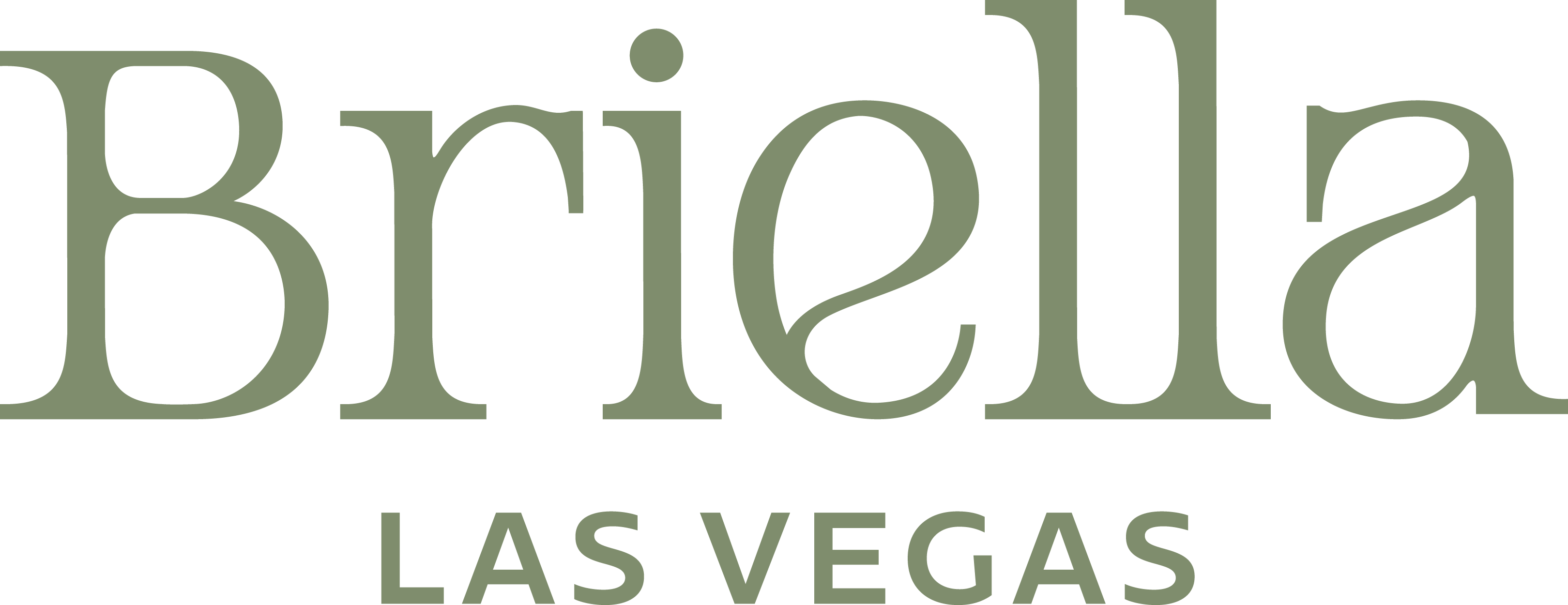 The image features the word "Briella" in a large, elegant font, followed by the words "Las Vegas" in a smaller size.