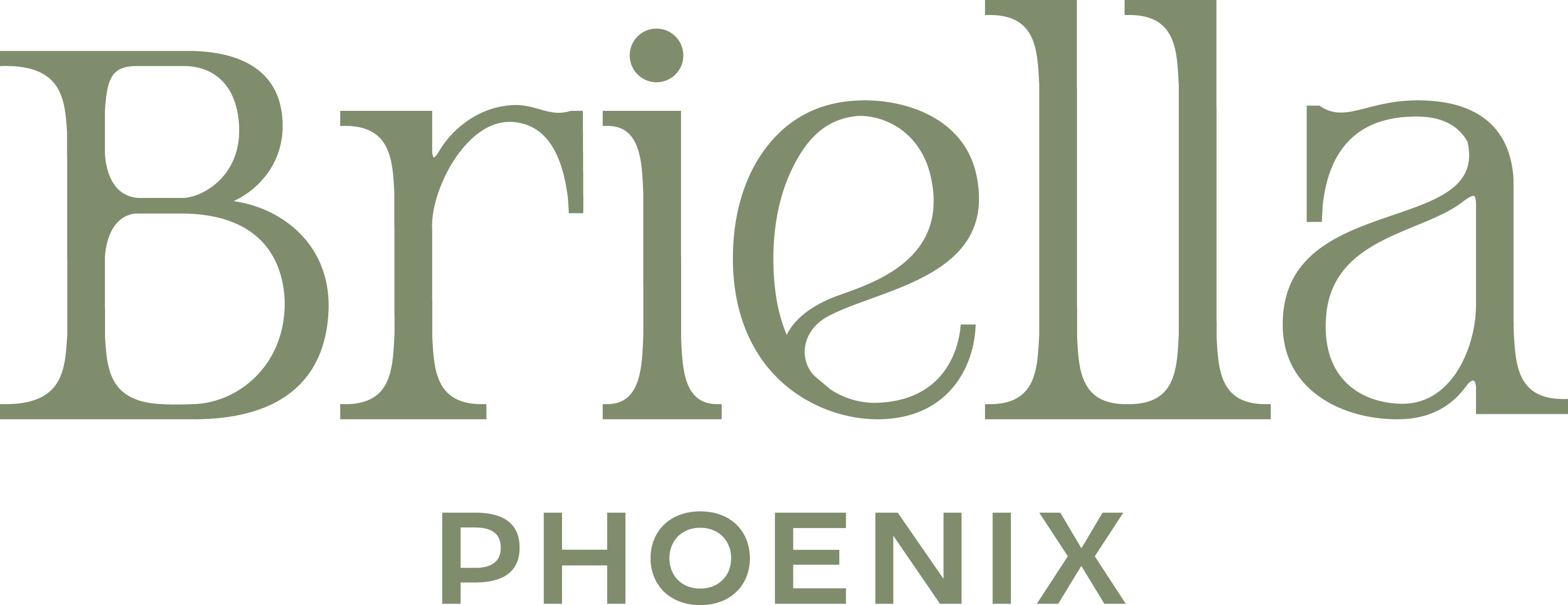 The image features the word "Briella" in a large, bold font, followed by the word "Phoenix" in a smaller font size.