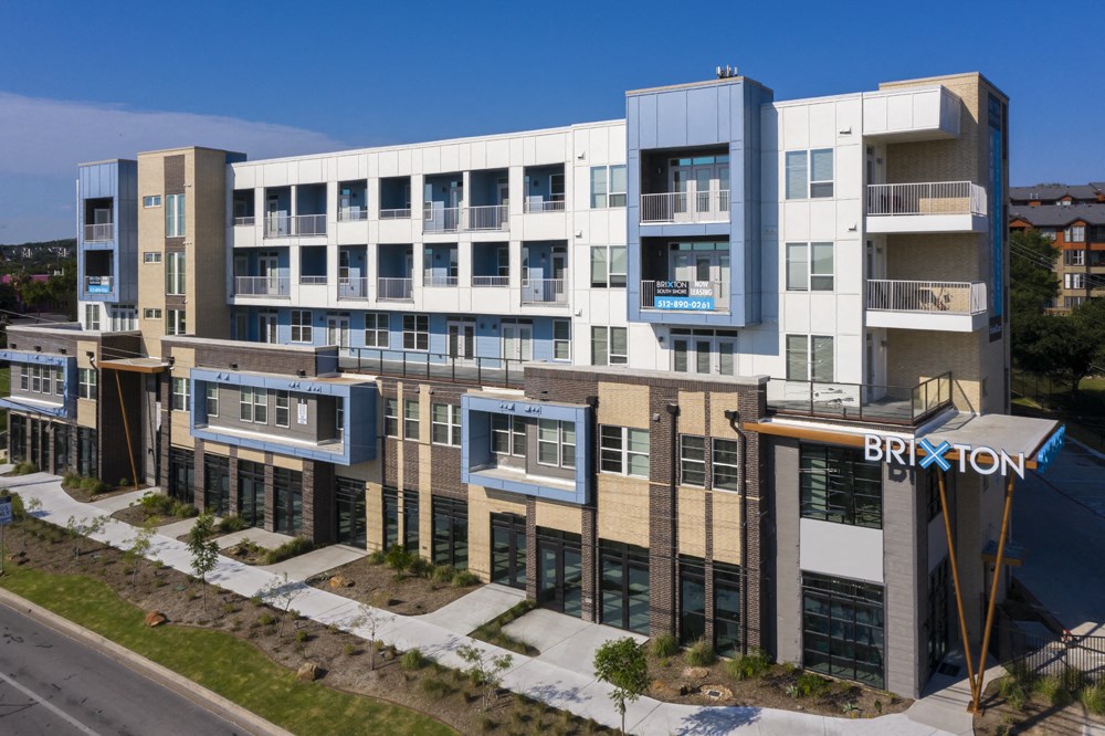 exterior building view at Brixton South Shore, Austin, TX, 78741