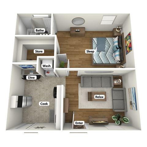 a floor plan of our studio apartment at riviera palms