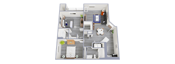 a floor plan of a one bedroom apartment with a bathroom and living room