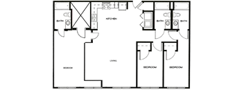 a floor plan of a house with a bedroom and a living room
