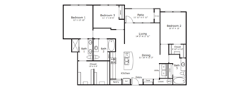 a floor plan of a bedroom apartment