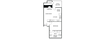 A black and white diagram of a house layout.