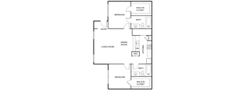 A black and white diagram of a house layout with labeled rooms.