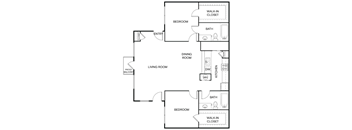 A black and white image of a house floor plan.