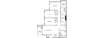A black and white diagram of a house layout with labeled rooms.