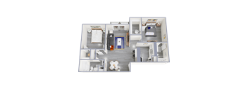 a floor plan of a 3 bedroom apartment