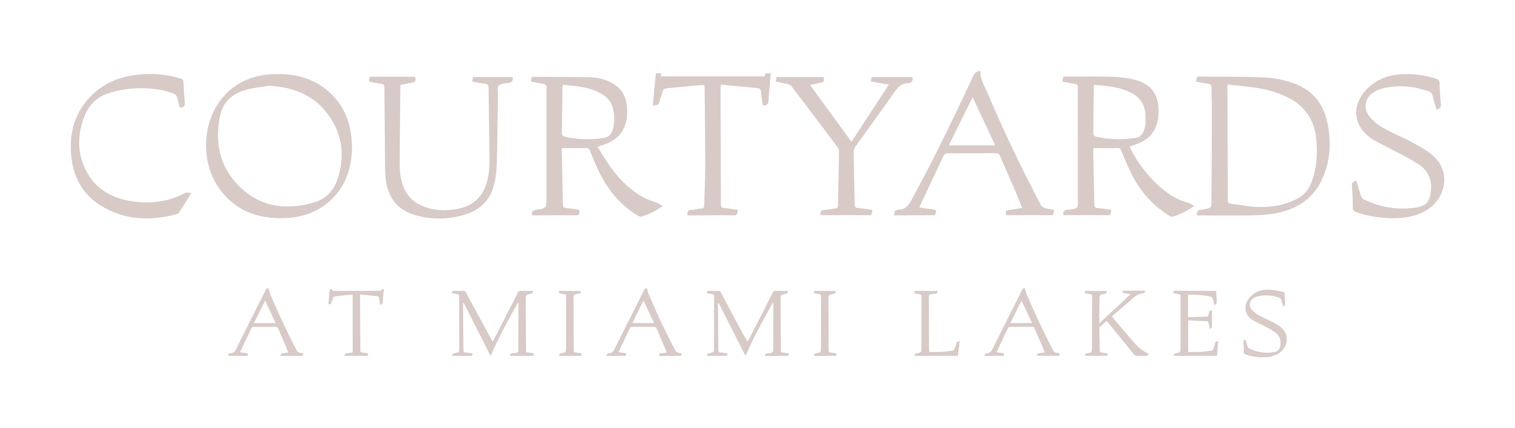 The image displays the text "COURTYARDS AT MIAMI LAKES" in white letters on a black background.