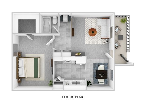 a floor plan of a bedroom with a bathroom and a living room