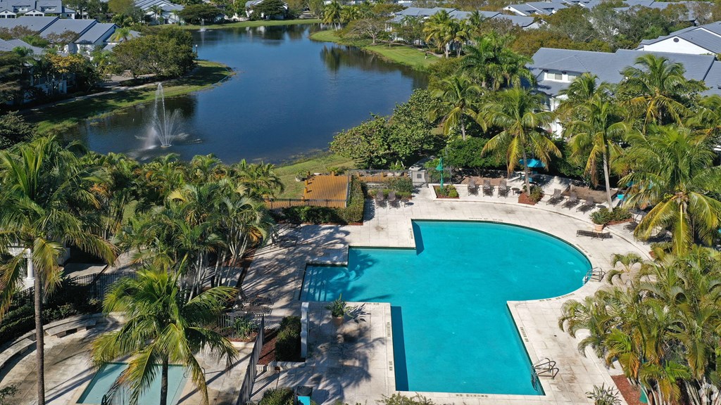 Ariel View of Pool and Lake