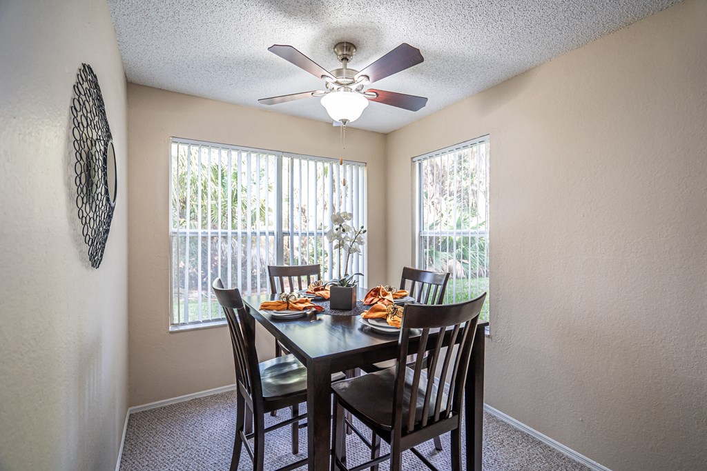 Model apartment home dining area