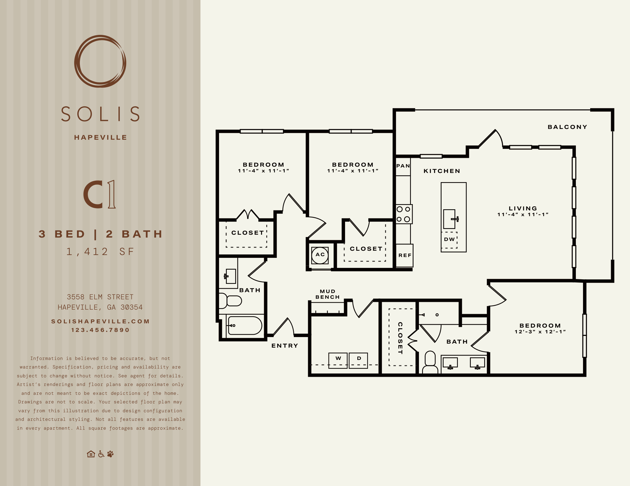 A floor plan for a property at Solis in Hapeville.