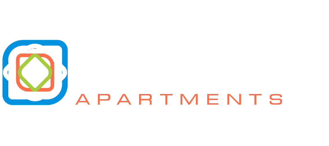 The image is a logo for Fairview Apartments.