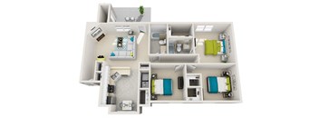 a floor plan of a 1 bedroom192 sq ft house