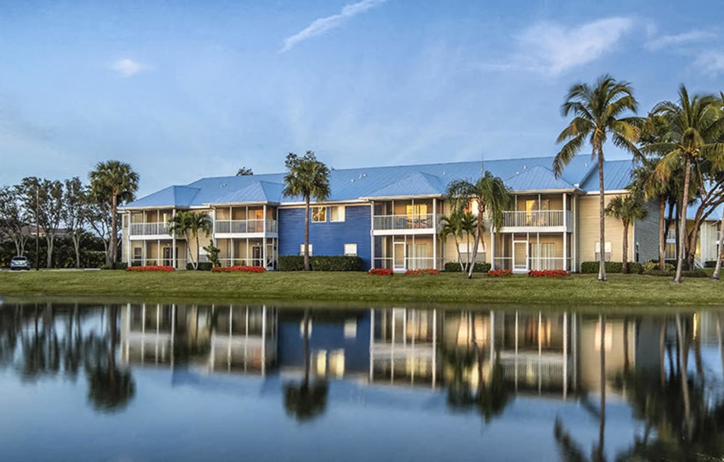 Exterior building with lake views