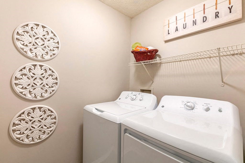 our apartments have a laundry room with a washer and dryer