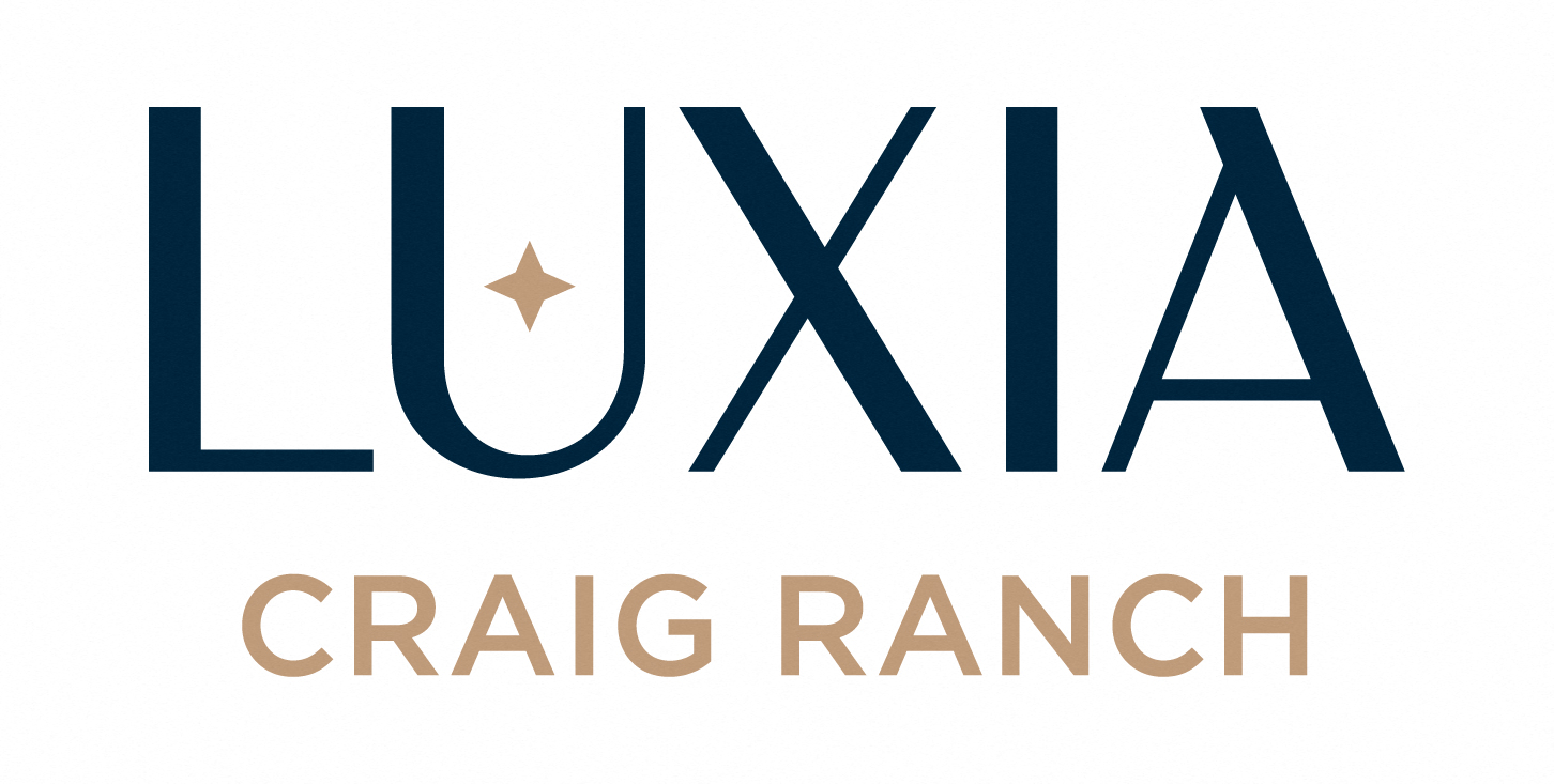 A logo with the word Luxia and the name Craig Ranch.