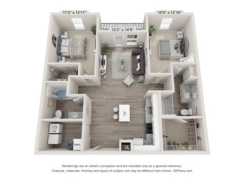 2 bedroom floorplan