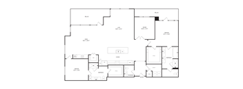 A black and white floor plan of a house with labeled rooms.