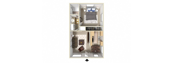 The Pointe at 2316 Apartments 1 Bedroom Floorplan