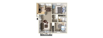 The Pointe at 2316 Apartments 2 Bedroom Floorplan