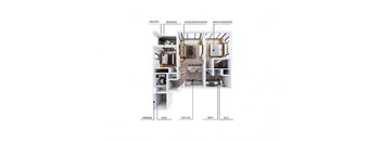 A diagram of a house showing the layout of the rooms.
