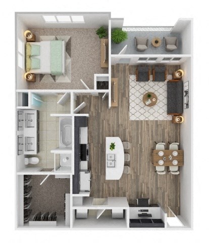 a 2 bedroom floor plan with a bathroom and a living room