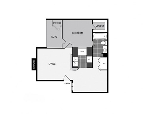 this floor plan is an approximation of our 1 bedroom floor plan