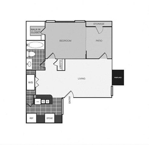 a 1 bedroom floor plan  clear creek residence  670 sq ft