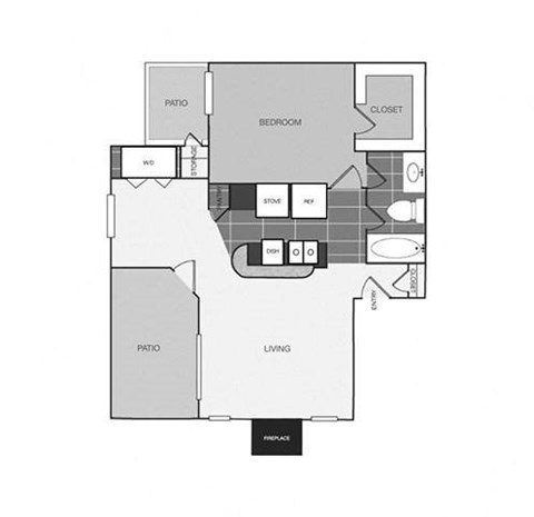 a floor plan of a 1 bedroom floor plan  1190