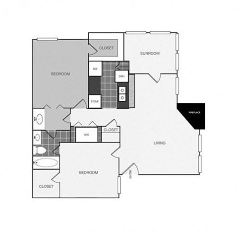 a black and white floor plan of a house