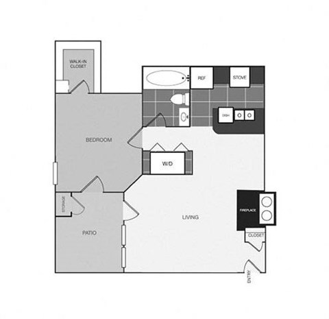 a floor plan of a 1 bedroom floor plan  1199 square feet