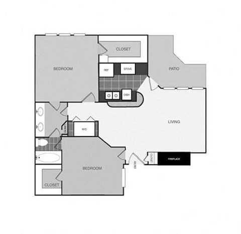 a 2103 sq ft floor plan  1 bedroom apartment