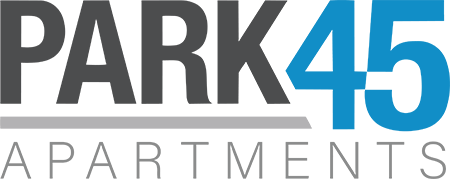 The image is a logo for Park 45 Apartments.