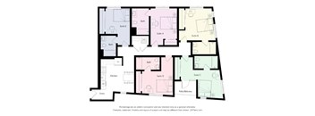 A floor plan of an apartment complex with Suites A through E and a Patio/Balcony.