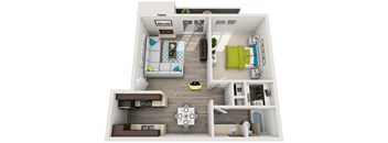 a 2 bedroom192 sq ft floor plan